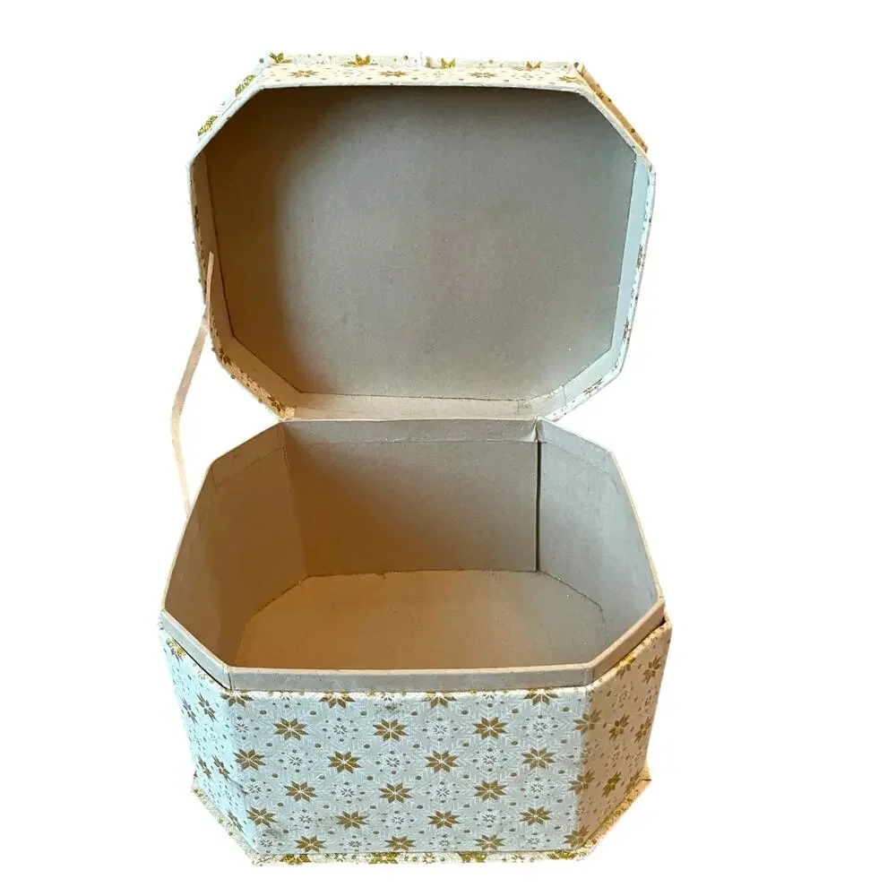 Christmas Gift Boxes w/ Lids Ribbon 4pc Premium Holiday Gift Wrap Green Gold NEW